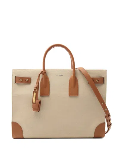 Pre-owned Saint Laurent 2021 Large Shin Handbag In Neutral