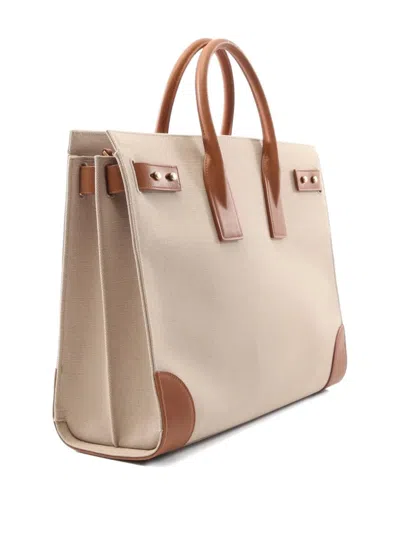 Pre-owned Saint Laurent 2021 Large Shin Handbag In Neutral