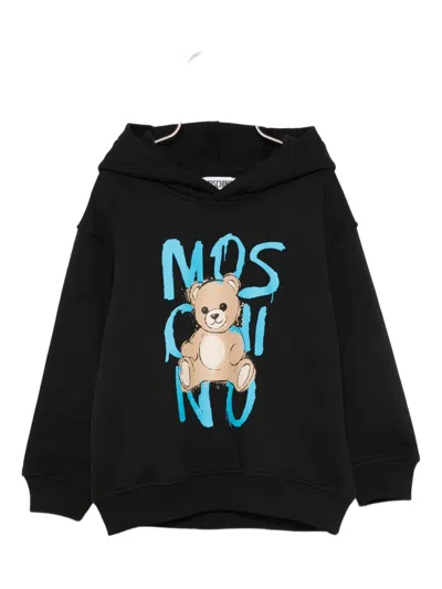 Moschino Teddy Bear-print Hoodie In Black
