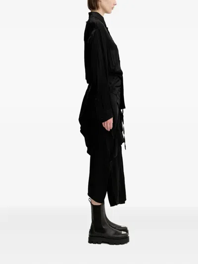 Ottolinger Ruffled Satin Dress In Black