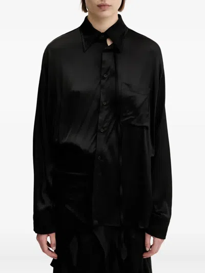 Ottolinger Ruffled Satin Dress In Black