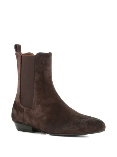 Marsèll Elastic-panel Suede Boots In Brown