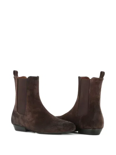 Marsèll Elastic-panel Suede Boots In Brown