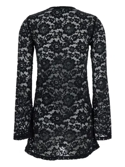 Venuja Floral-lace Mini Dress In Black
