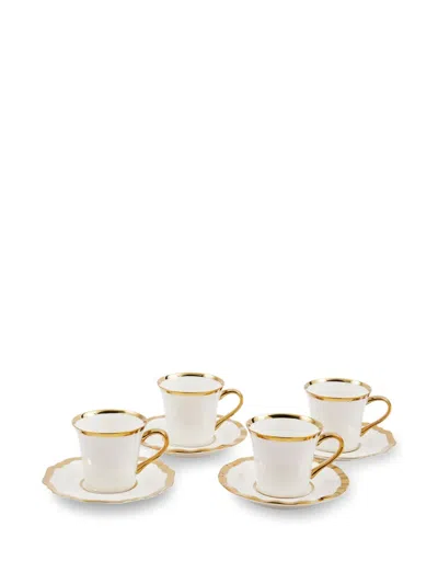 Polspotten Golden Finds Coffee Cups And Saucers (set Of Four) In Gold