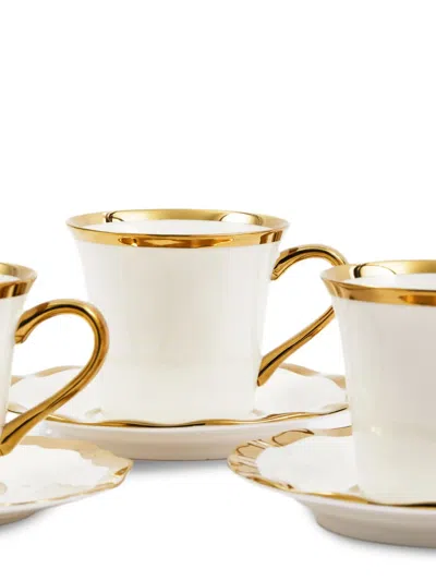 Polspotten Golden Finds Coffee Cups And Saucers (set Of Four) In Gold