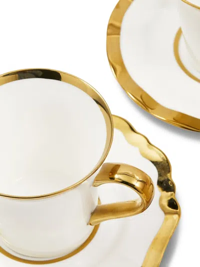 Polspotten Golden Finds Coffee Cups And Saucers (set Of Four) In Gold