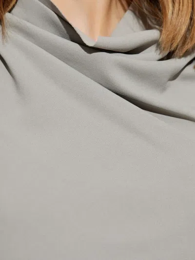 Rick Owens Draped Cowl-neck Top In Gray