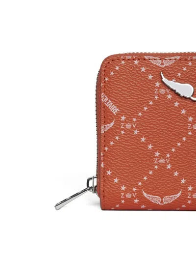 Zadig & Voltaire Monogram-print Wallet In Orange