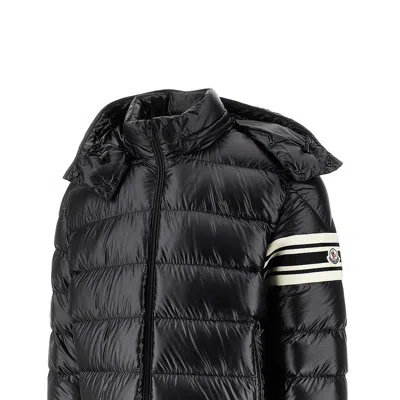 Moncler Men Landre Down Jacket With Contrasting Detail In Black