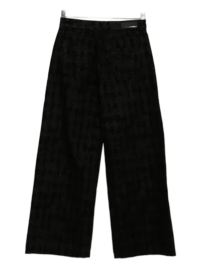 Karl Lagerfeld Wide-leg Denim Jeans In Black