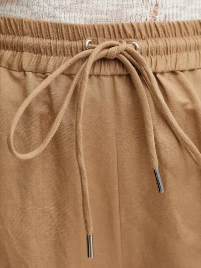 Karl Lagerfeld Drawstring Wide-leg Trousers In Brown