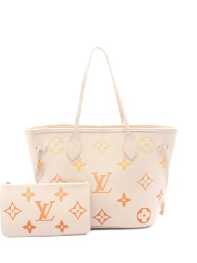 Pre-owned Louis Vuitton 2010 Neverfull Mm Tote Bag In Neutral