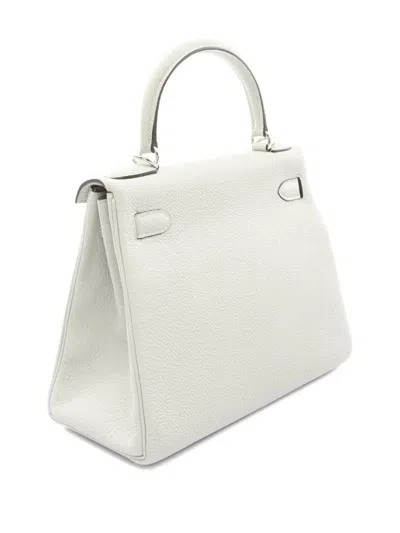 Pre-owned Hermes 2023 Kelly 28 Two-way Handbag In Gray
