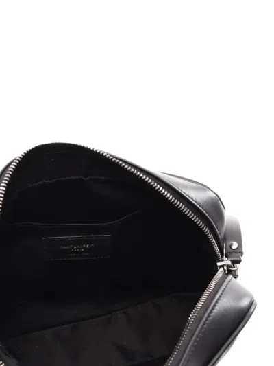 Pre-owned Saint Laurent 2021 Lou Roux Monogram Chevron Shoulder Bag In Black