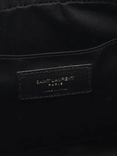 Pre-owned Saint Laurent 2021 Lou Roux Monogram Chevron Shoulder Bag In Black