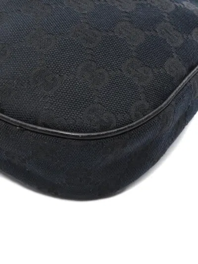 Pre-owned Gucci 2000 Gg Canvas Shoulder Bag In Black