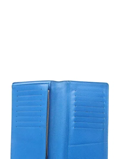 Pre-owned Louis Vuitton 2019 Taiga Portefeuille Brazza Bifold Leather Wallet In Black