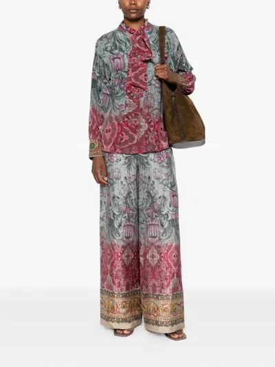 Pierre-louis Mascia Pierre Louis Mascia Printed Silk Shirt In Multi