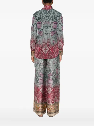 Pierre-louis Mascia Pierre Louis Mascia Printed Silk Shirt In Multi
