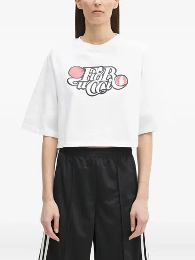 Fiorucci Graphic-print Cropped Top In White