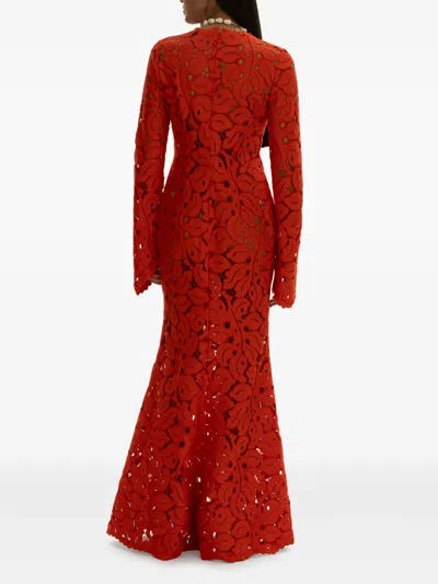 Moos Studio Flame Bloom Dress In Red