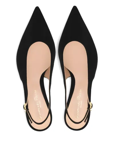 Gianvito Rossi Robbie 55 Patent Leather Slingback Pumps In Black