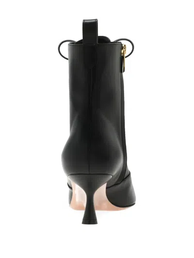 Gianvito Rossi 55mm Morganne Lace-up Ankle Boots In Black