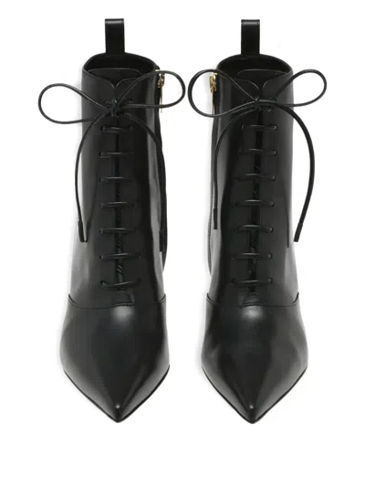 Gianvito Rossi 55mm Morganne Lace-up Ankle Boots In Black