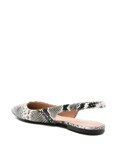 Love Moschino Slingback Snakeskin-effect Ballet Flats In Multi