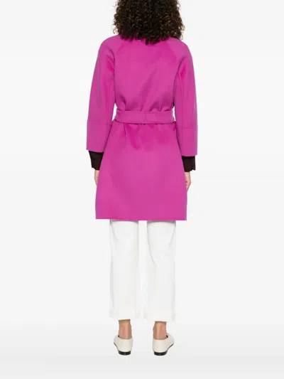 S Max Mara Arona Belted Coat In Pink
