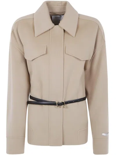 Sportmax Lapel Long-sleeved Suit Jacket In Neutral