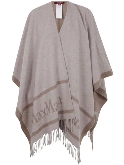 Max Mara Studio "hildestd" Cape Clothing In Gray