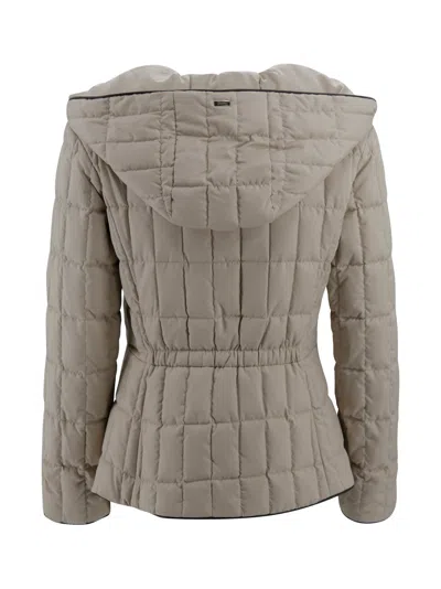 Herno Hooded Padded Jacket Long Sleeves In Neutral