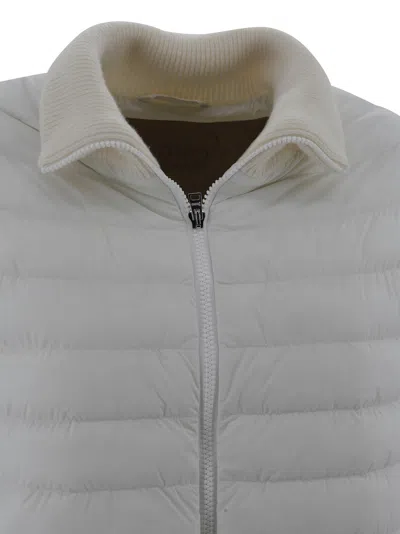 Herno Padded Ribbed Collar Down Jackets In Gray