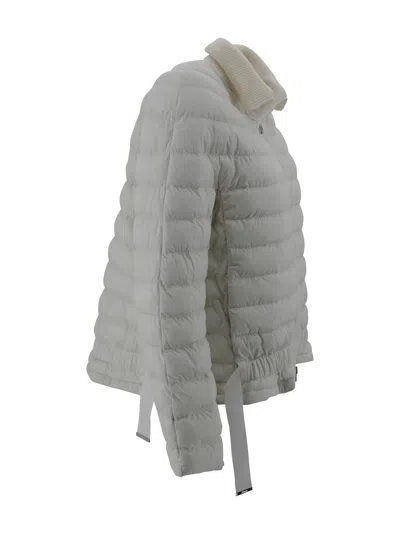 Herno Padded Ribbed Collar Down Jackets In Gray