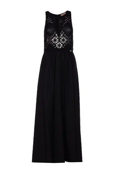 Twinset Crochet-panelled Maxi Dress