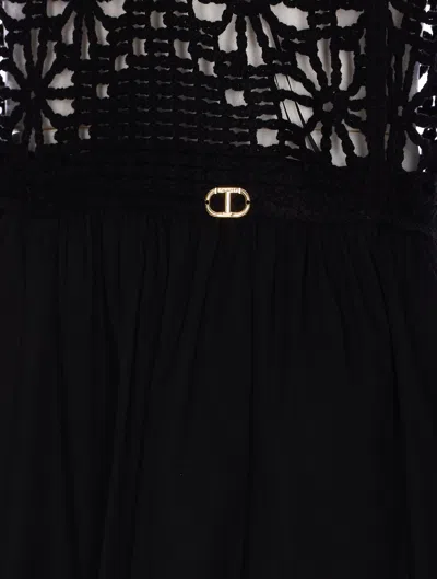 Twinset Crochet-panelled Maxi Dress