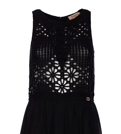 Twinset Crochet-panelled Maxi Dress