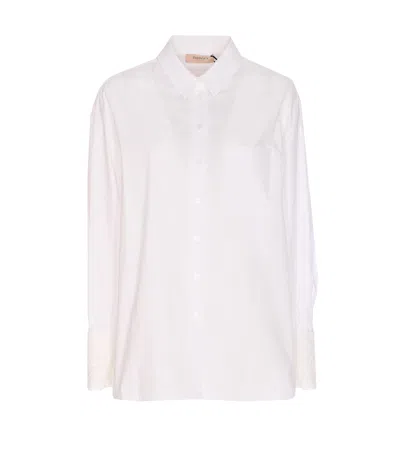 Twinset Over Popeline Lace Shirt In White
