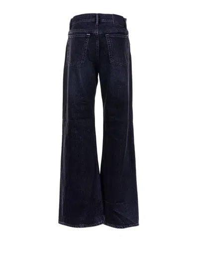 Acne Studios Logo Patch Wide-leg Jeans In Black
