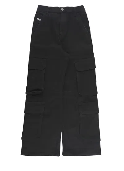 Diesel Stretch Cotton Cargo Jeans In Black