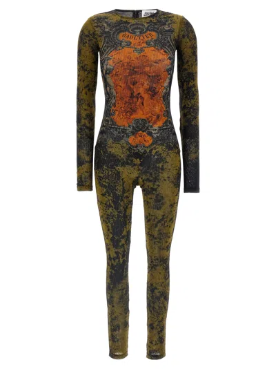 Jean Paul Gaultier Graphic Print Full-length Dress With Long Sleeves