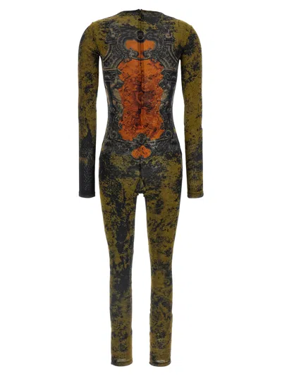 Jean Paul Gaultier Graphic Print Full-length Dress With Long Sleeves