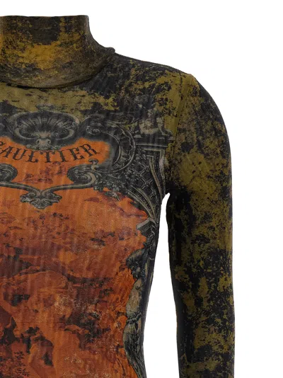 Jean Paul Gaultier Printed High Neck Long Sleeve Jumpsuit