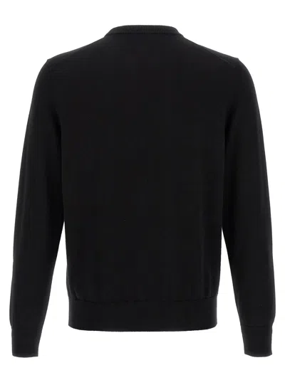 Hugo Boss Cotton-cashmere Regular-fit Sweater With Logo Patch In Black