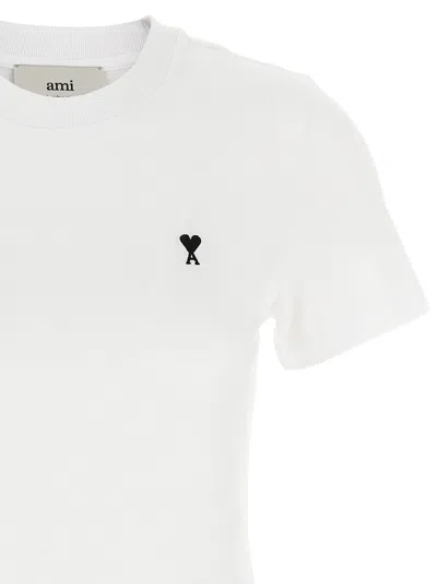 Ami Alexandre Mattiussi Ami De Coeur Cropped T-shirt In White