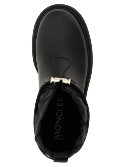 Moncler Kickstream Rubber Wellington Ankle Boots In Black