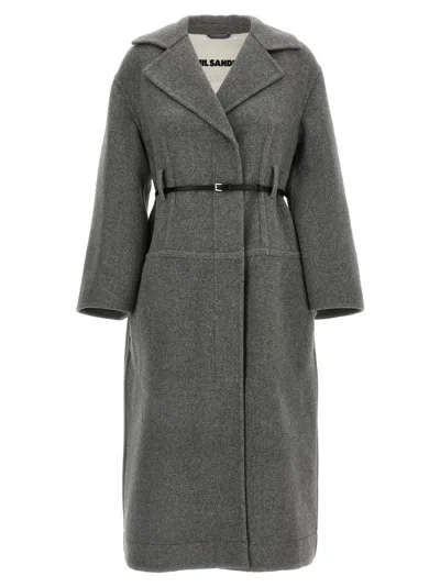 Jil Sander Single-breasted Belted Coat