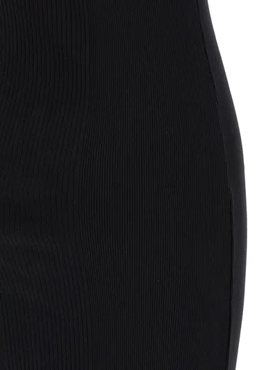 Jean Paul Gaultier Womens Black Ribbed Scoop-neck Cotton-jersey Midi Dress In Black